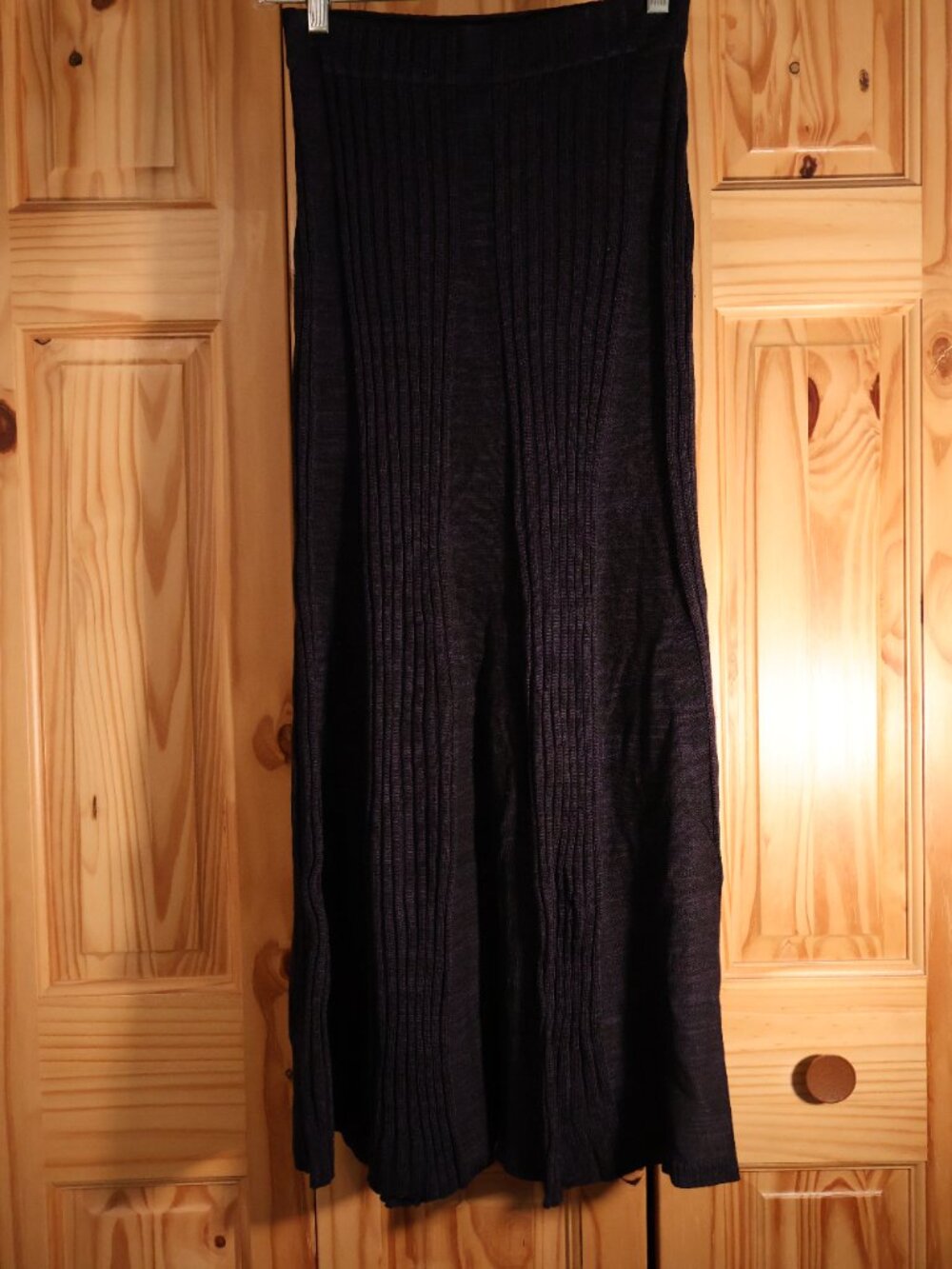 COS Women's Dark Navy Blue Flared Ribbed Knit Maxi Skirt XS 37.5" - Picture 2 of 5